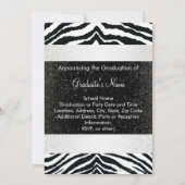 Black and White Zebra Graduation Party Kaart (Achterkant)