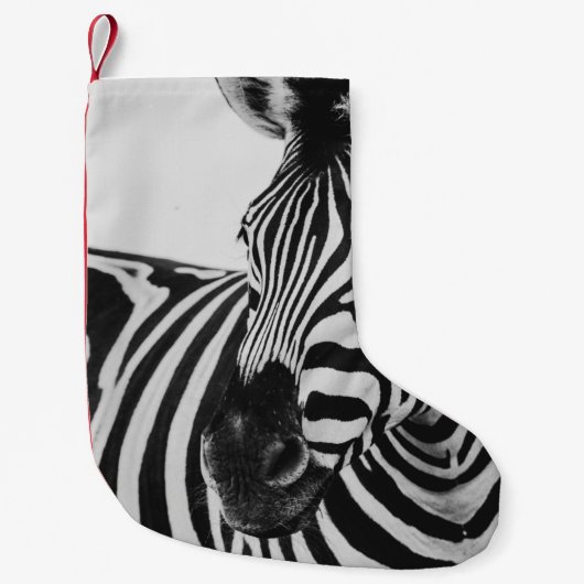 BLACK AND WHITE ZEBRA KLEINE KERSTSOK (Voorkant)