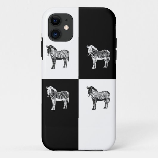Black and white zebra-Mate iPhone case (Achterkant)