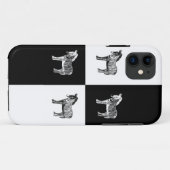 Black and white zebra-Mate iPhone case (Achterkant (horizontaal))