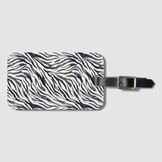 Black and White Zebra Print Pattern Bagagelabel (Voorkant (horizontaal))
