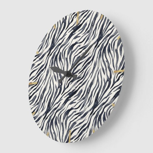 Black and White Zebra Print Pattern Grote Klok (Hoek)