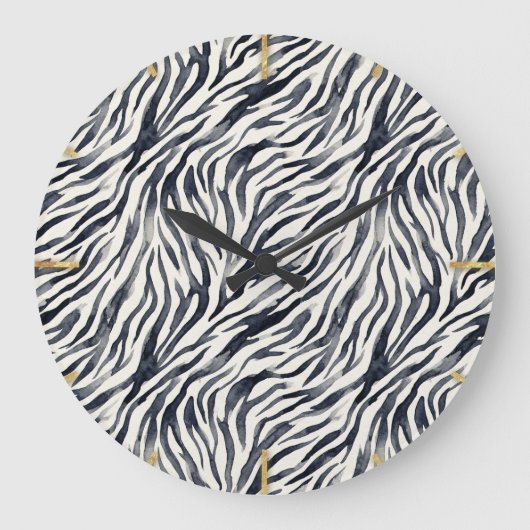 Black and White Zebra Print Pattern Grote Klok (Voorkant)