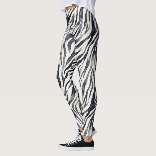Black and White Zebra Print Pattern Leggings (Links)
