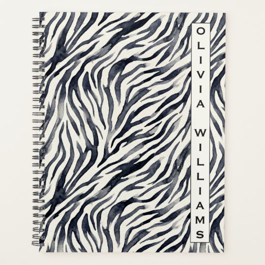 Black and White Zebra Print Pattern Planner (Voorkant)