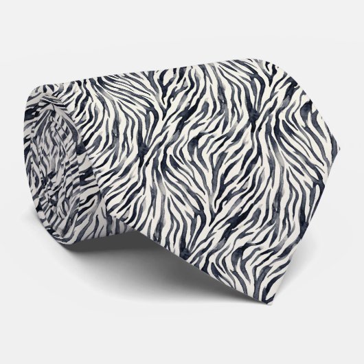 Black and White Zebra Print Pattern Stropdas (Opgerold)