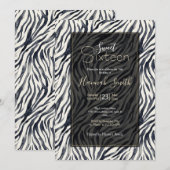 Black and White Zebra Print Pattern Sweet Sixteen  Kaart (Voorkant / Achterkant)