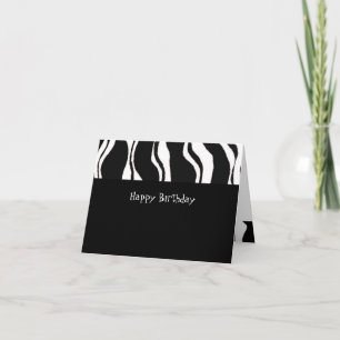 Black and White Zebra Stripe Birthday Bedankkaart