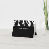 Black and White Zebra Stripe Birthday Bedankkaart (Voorkant)