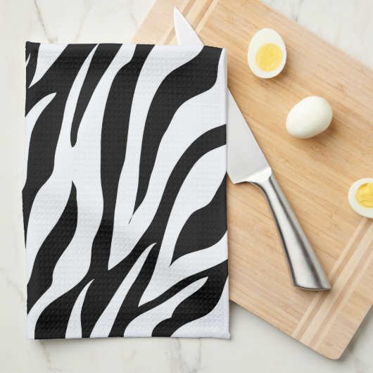 Black and White Zebra Stripe Pattern Animal Print Theedoek (Quarter Fold)