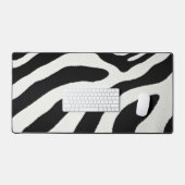 Black And White Zebra Stripes Animal Fur Pattern Bureaumat (Keyboard & Muis)