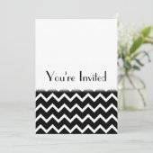 Black and White Zig Zag Pattern. Deel Plain. Kaart (Staand voorkant)