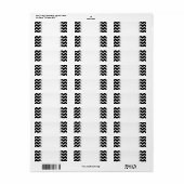 Black and White Zig Zag Pattern. Etiket (Full Sheet)