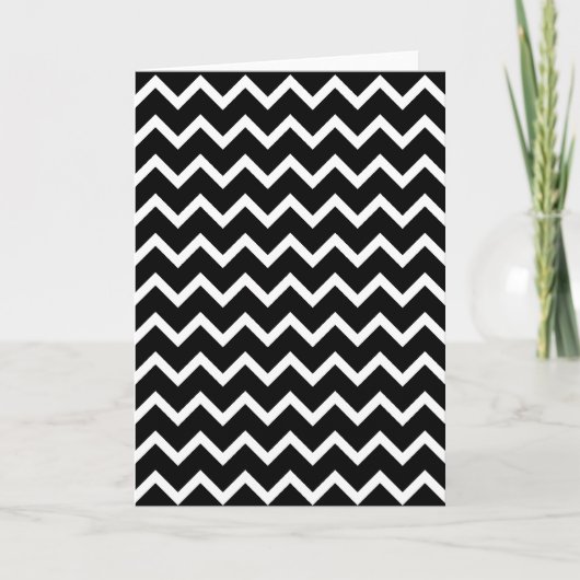Black and White Zig Zag Pattern. Kaart (Voorkant)