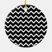 Black and White Zig Zag Pattern. Keramisch Ornament (Achterkant)