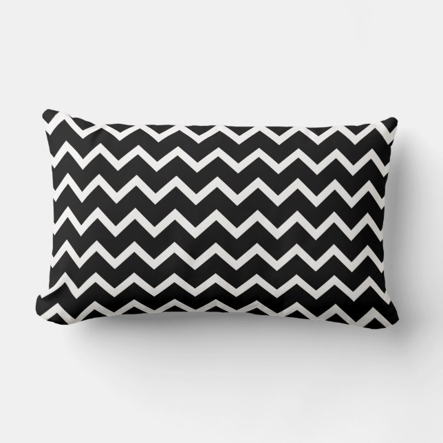 Black and White Zig Zag Pattern. Kussen (Voorkant)