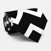 Black and White Zig Zag Pattern. Stropdas (Opgerold)