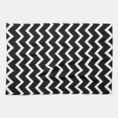 Black and White Zig Zag Pattern. Theedoek (Horizontaal)
