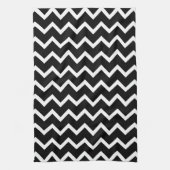 Black and White Zig Zag Pattern. Theedoek (Verticaal)