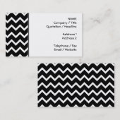 Black and White Zig Zag Pattern. Visitekaartje (Voorkant / Achterkant)