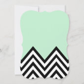 Black and White Zigzag Pattern, Green, Bat Mitzvah Kaart (Achterkant)