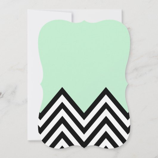 Black and White Zigzag Pattern, Green, Bat Mitzvah Kaart (Achterkant)