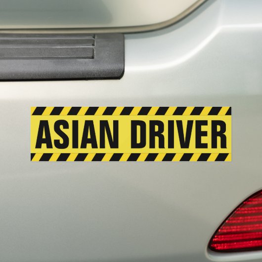 Black and Yellow Asian Driver Bumpersticker (Op auto)