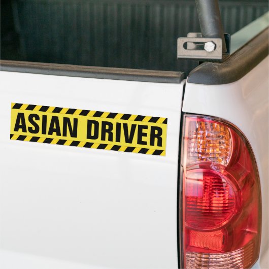 Black and Yellow Asian Driver Bumpersticker (Op Truck)