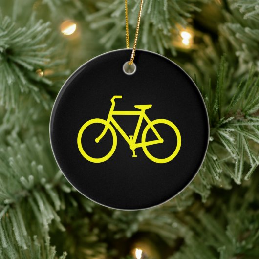 Black and Yellow Bike Route Graphic Keramisch Ornament (Boom)