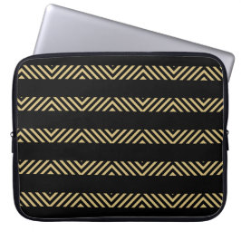 Black and Yellow geometric design Laptop Sleeve