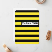 Black and Yellow Horizontal Stripes Notitiekaartje (Voorkant / Achterkant in situ)