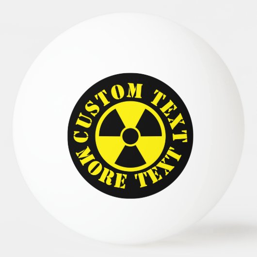 Black and yellow nuke warning symbol pingpongbal (Voorkant)