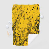 Black and Yellow Paint Splashes Golfhanddoek (Insitu)