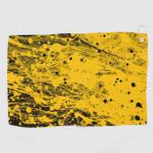Black and Yellow Paint Splashes Golfhanddoek (Horizontaal)