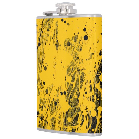 Black and Yellow Paint Splashes Heupfles (Links)