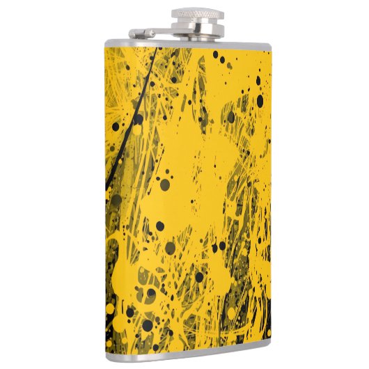 Black and Yellow Paint Splashes Heupfles (Rechts)