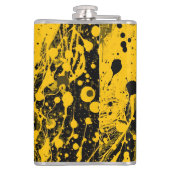 Black and Yellow Paint Splashes Heupfles (Achterkant)