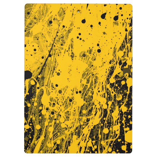 Black and Yellow Paint Splashes Klembord (Achterkant)