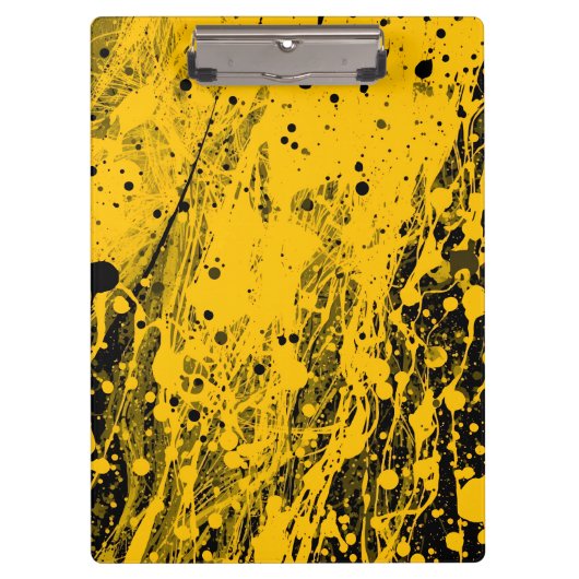 Black and Yellow Paint Splashes Klembord (Voorkant)