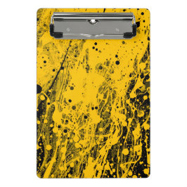 Black and Yellow Paint Splashes Mini Klembord