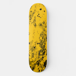 Black and Yellow Paint Splashes Persoonlijk Skateboard