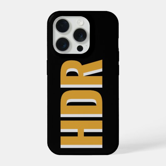 Black and yellow Shadow Monogram with Name Initial iPhone Hoesje (Achterkant)