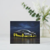 Black and Yellow Sports Car Postcard Briefkaart (Staand voorkant)