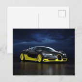 Black and Yellow Sports Car Postcard Briefkaart (Voorkant / Achterkant)