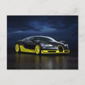 Black and Yellow Sports Car Postcard Briefkaart (Voorkant)