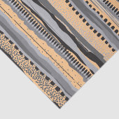 Black and yellow tribal geometric shapes pattern tissuepapier (Detail)