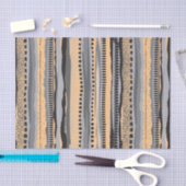 Black and yellow tribal geometric shapes pattern tissuepapier (Craft)