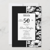 Black Anemone Verjaardag Uitnodiging (Voorkant)