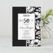 Black Anemone Verjaardag Uitnodiging (Staand voorkant)