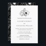 Black  Anemones Floral Wedding Invitation Kaart<br><div class="desc">Een elegante en klassieke trouwuitnodiging met klassieke typografie met anemonen illustratie en patroon. Deze uitnodiging voor een bloemetjesbruiloft maakt deel uit van een bruiloft collectie,  er zijn overeenkomende objecten en andere kleuren beschikbaar.</div>